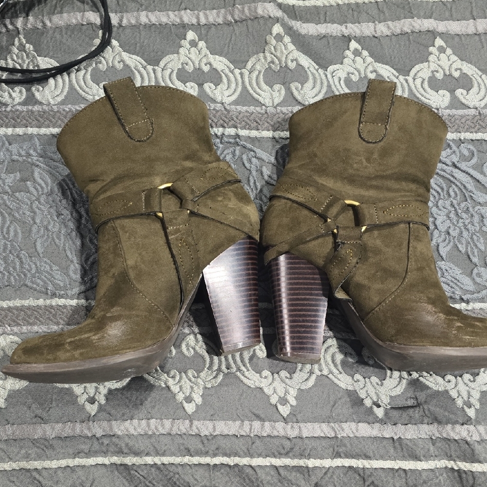 JustFab Olive Heeled Boots